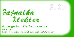 hajnalka klekler business card